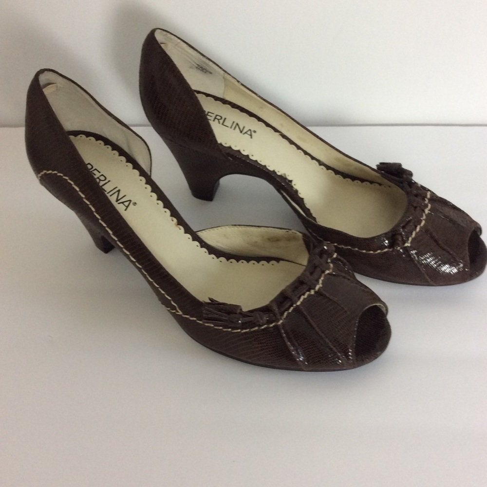 Perlina Women’s 8M Shoes chunk heel open toe
